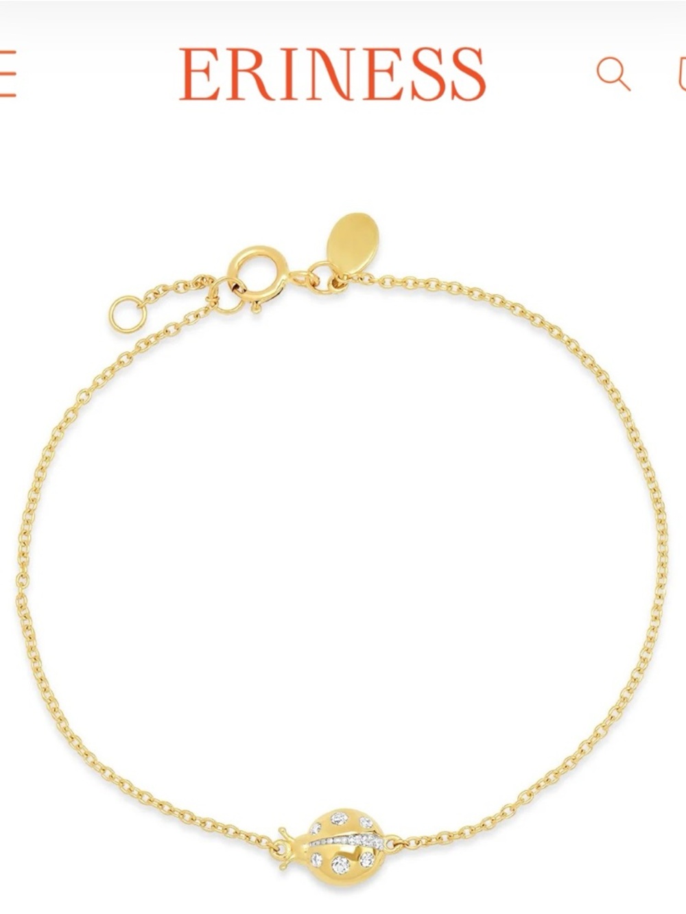 ERINESS Diamond Crawling Ladybug Bracelet